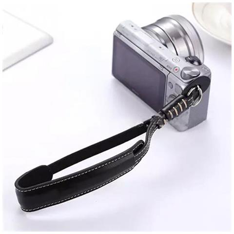 Cinturino Da Polso Per Fotocamera In Pelle Pu Compatibile Con Sony, Nikon, Fujifilm, Leica Black - Foto 4