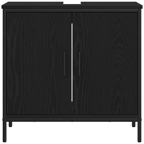 Set di mobili per il bagno con porta 3 pcs Nero 80 x 30 x 44 cm - Foto 9