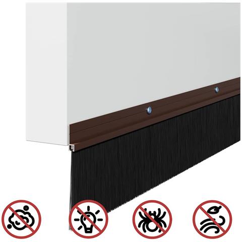 Spazzole per porte a vite 2 pcs Marrone 100 cm - Foto 9