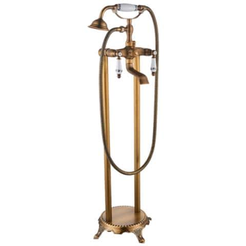 Rubinetto per vasca da bagno indipendente, Blackswan, tipo M40.1 in ceramica, modello bronzo antico, misura 100 cm - Foto 1