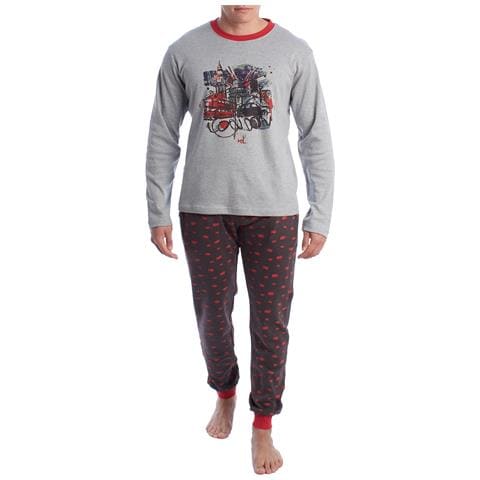 Pigiama Da Uomo In Cotone A Maniche Lunghe Klp4 - Foto 1