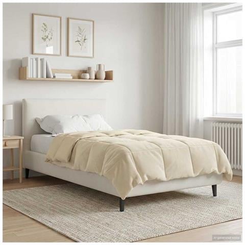 Duvet Invernale Trapuntato Crema 155 x 200 cm Microfibra - Foto 2