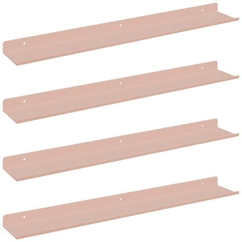 Scaffale da parete con lo scaffale 4 pcs Rosa 60 x 9 x 2,5 cm - Foto 1