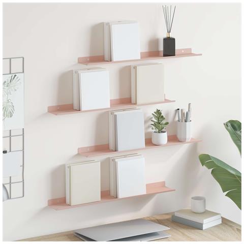 Scaffale da parete con lo scaffale 4 pcs Rosa 60 x 9 x 2,5 cm - Foto 2