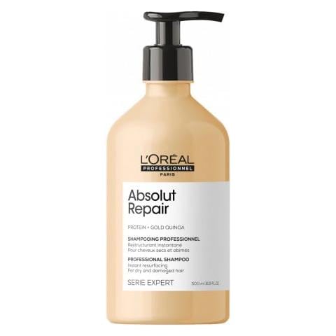 Shampoo Professionale L'oreal Professionnel Serie Expert Absolut Repair, Per Capelli Secchi E Danneggiati, Con Crusca Di Quinoa Dorata E Proteine Del Grano, 500 Ml - Foto 1