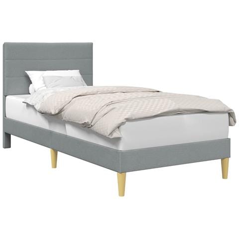 Struttura del letto Grigio chiaro 90 x 190 cm Tessuto - Foto 1