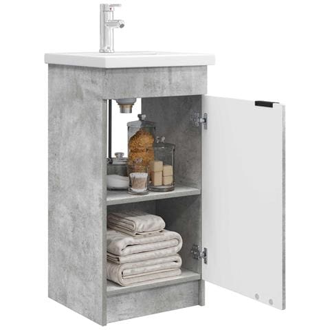 Mobile da bagno con lavabo Grigio Cemento 42 x 40 x 84,5 cm - Foto 2
