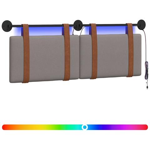 Testiera sospesa Con luce LED Tortora PU Antico - Foto 1