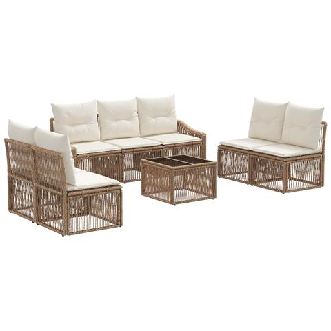 Set Divano da Giardino 8 pcs Beige polyrattan - Foto 1
