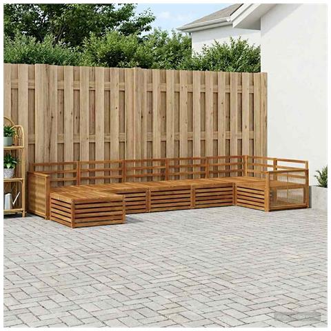Set di divani da esterno 7 pcs Naturale - Foto 2