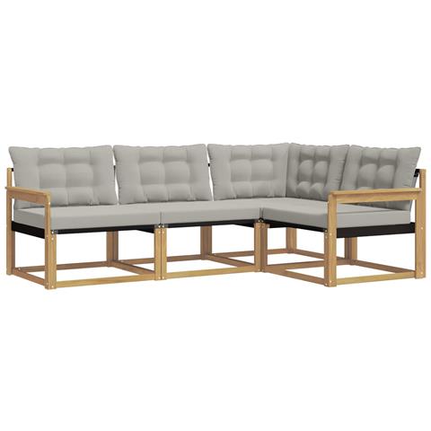 Set di divani da esterno 4 pcs Bianco e Grigio Chiaro - Foto 1