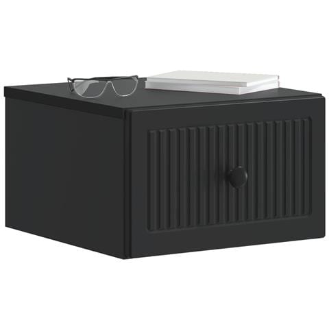 Mobiletto da notte a muro 2 pcs Nero 33 x 34,5 x 20 cm - Foto 2