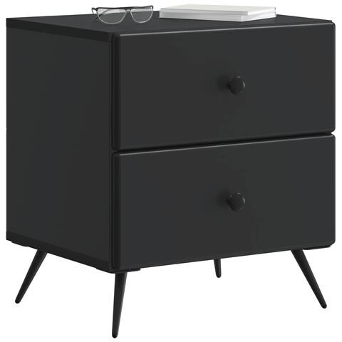 Armadio da Notte con cassetto 2 pcs Nero 43 x 34,5 x 47,5 cm - Foto 2