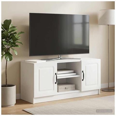 Mobile TV Bianco 102 x 34,5 x 47 cm Legno ingegnerizzato - Foto 2