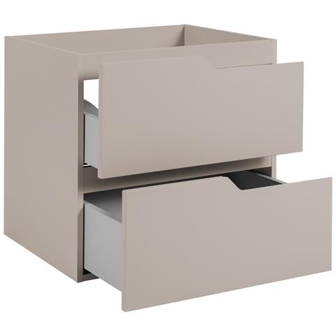 Mobile sottolavabo Kaschmir 120 cm, Piano in finitura marmo bianco, 2 cassetti, Sospeso, MDFMobilebianco con 1 anta, MODERNO - Foto 2
