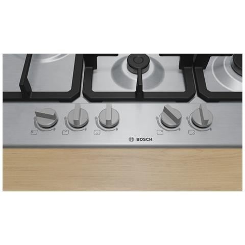 Bosch Serie 4 PGM7B5K90, Acciaio inox, Da incasso, 75 cm, Gas, Di ghisa, 5 Fornello(i) - Foto 2