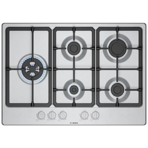Bosch Serie 4 PGM7B5K90, Acciaio inox, Da incasso, 75 cm, Gas, Di ghisa, 5 Fornello(i) - Foto 1