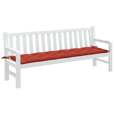 Cuscino per Panca da Giardino Rosso Mélange 200x50x7cm Tessuto - Foto 2