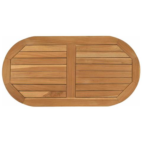 Piano del tavolo 80 x 40 x 2,5 cm Ovale Legno di teak solido - Foto 1