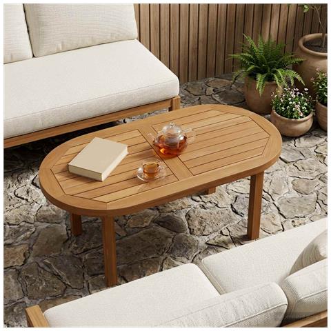 Piano del tavolo 80 x 40 x 2,5 cm Ovale Legno di teak solido - Foto 2