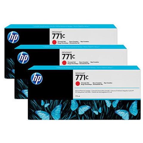 B6Y32a Cartuccia Ink Originale 771C Rosso Cromatico per HP DesignJet Z6200 Z6600 Z6800 Confezione 3 pezzi - Foto 2