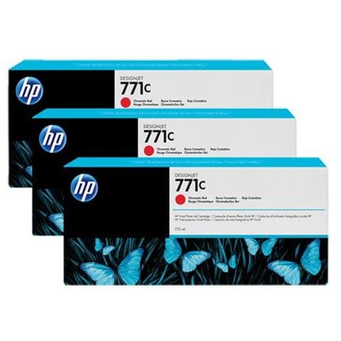 B6Y32a Cartuccia Ink Originale 771C Rosso Cromatico per HP DesignJet Z6200 Z6600 Z6800 Confezione 3 pezzi - Foto 1