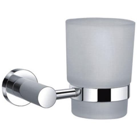 Porta Bicchiere a Parete in Vetro e Acciaio Cromato 12x7x9,5 cm - Foto 4