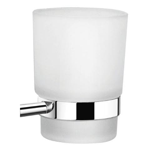 Porta Bicchiere a Parete in Vetro e Acciaio Cromato 12x7x9,5 cm - Foto 2