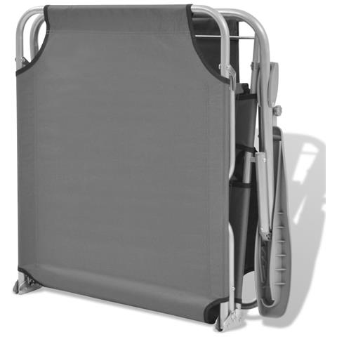 Lettino Prendisole con Baldacchino in Acciaio Grigio - Foto 2