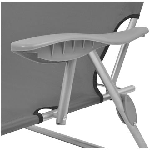 Lettino Prendisole con Baldacchino in Acciaio Grigio - Foto 8