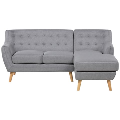 Divano Angolare Con Penisola In Tessuto Grigio Chiaro Motala - Foto 30