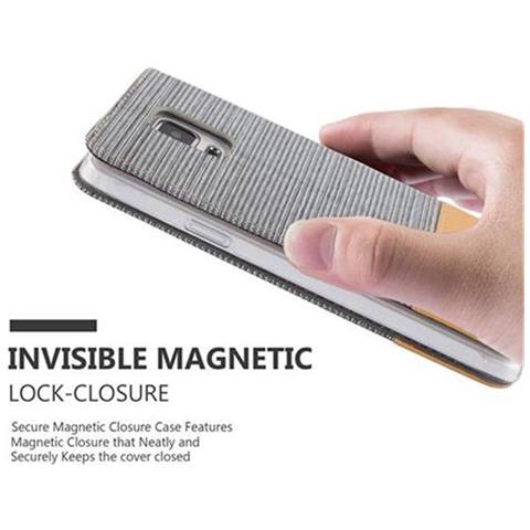 Custodia Compatibile Con Samsung Galaxy Note 4 In Grigio Chiaro Marrone - Coperchio Protettiva Con Chiusura Magnetica, Funzione Stand E Tasca Per Le Carte - Foto 9