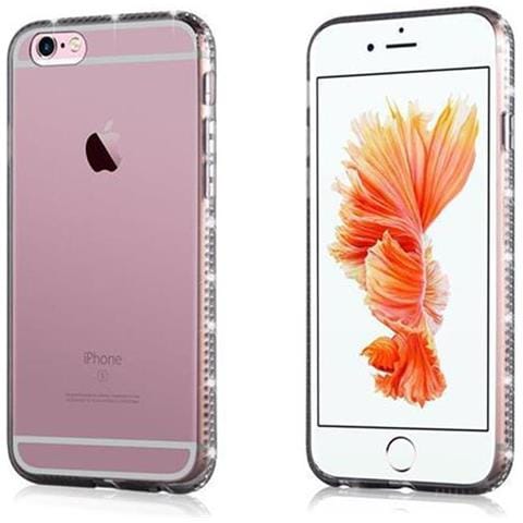 Custodia Compatibile Con Apple Iphone 6 / Iphone 6s In Nero Trasparente - Coperchio Protettivo In Silicone Tpu Flessibile Con Design A Strass - Foto 7