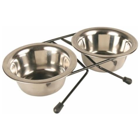 Eat On Feet - 2 Ciotole Con Supporto, In Acciaio Inossidabile, Ciotole Da 10 cm - Foto 2