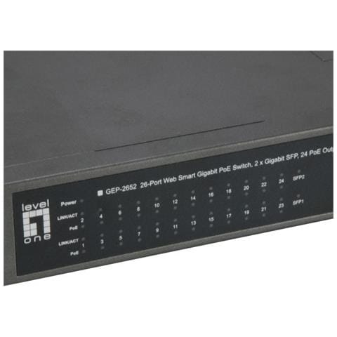GEP-2652 Switch Web Smart Gigabit PoE a 26 porte, 2 SFP Gigabit, 24 uscite PoE, budget energetico PoE da 370 W - Foto 3