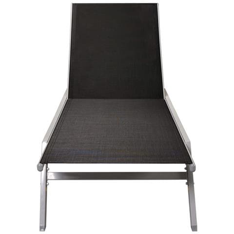 Lettino Prendisole in Acciaio e Textilene Nero - Foto 7