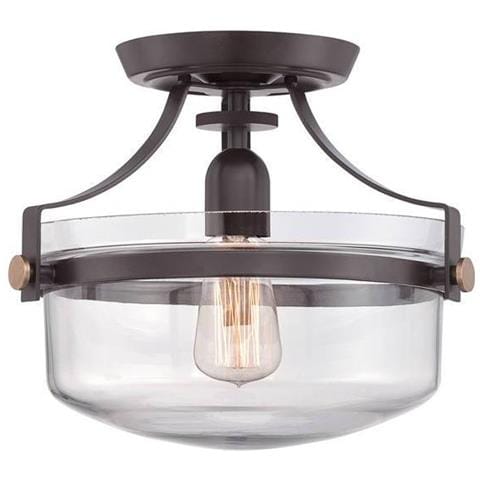 Plafoniera Da Semi-filo A 1 Luce Bronzo Occidentale, E27 - Foto 1
