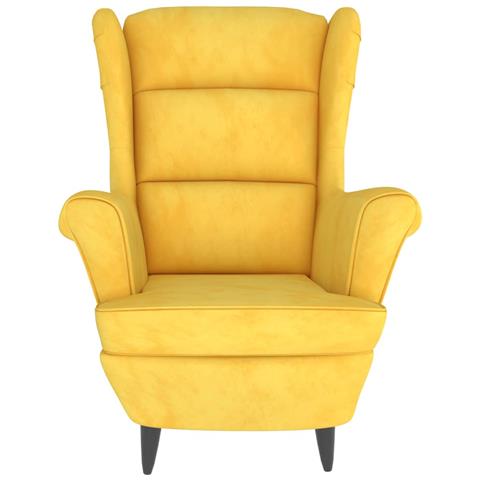 Poltrona Giallo Senape In Velluto - Foto 2