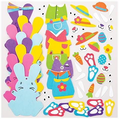 At399 Easter Bunny Mix Match Ornaments Kit - Confezione Da 8 Ideale Per I Bambini Arti E Mestieri Educativi Giocattoli Regali Keepsakes - Foto 2