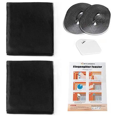 Finestra Zanzariere 2 Pack 120 X 120 Cm Insect Screen Mesh Finestra Insetto Pu Essere Tagliato Per Adattarsi Senza Forare Trasparente Insetti Protezione Mosquito Window Rete Bianca - Foto 2