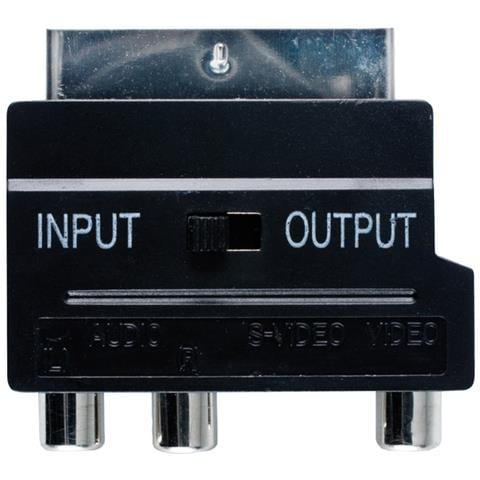 SCART Audio Video Adapter SCART Maschio 3x maschio Phono + Switch Nero cavo di interfaccia e adattatore - Foto 1
