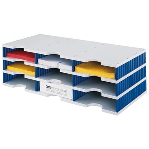 doc trio scatola per la conservazione di documenti Polistirolo Blu, Grigio - Foto 1