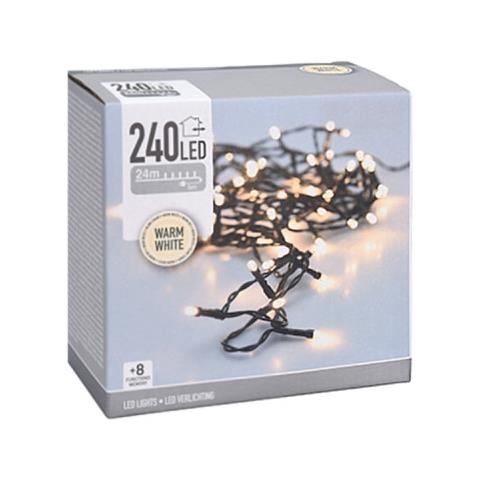 Glitter Garland - Spirito Natalizio - Luce Bianca Calda - 240 Lampadine Led - 24 M - 72090 - Foto 1