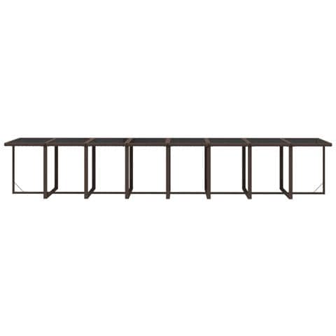 Set Da Pranzo Per Giardino 17pz Con Cuscini Polyrattan Marrone - Foto 2