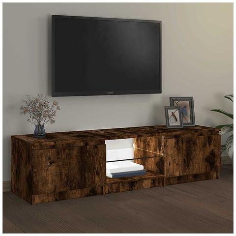 Mobile Porta Tv Con Luci Led Rovere Fumo 140x40x35,5 Cm - Foto 2