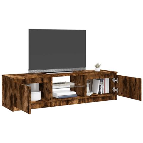 Mobile Porta Tv Con Luci Led Rovere Fumo 140x40x35,5 Cm - Foto 10