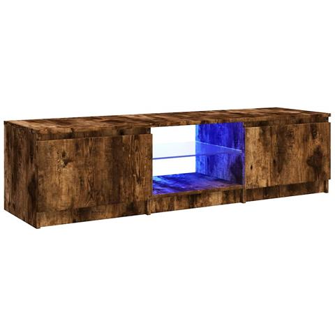 Mobile Porta Tv Con Luci Led Rovere Fumo 140x40x35,5 Cm - Foto 1
