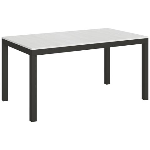 Tavolo Allungabile 90x160/420 Cm Everyday Evolution Telaio Antracite - Bianco Frassino - Foto 6