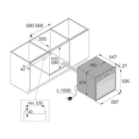 Forno Elettrico da Incasso Pro Series Serie 3 737993 Capacità 73 L Multifunzione Ventilato Potenza 3400 W Colore Nero, Acciaio inossidabile - Foto 6