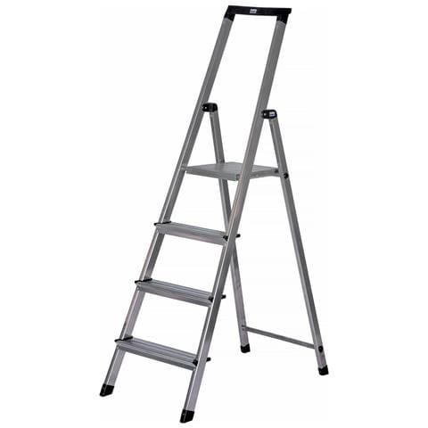 Scala Pieghevole A 4 Scalini Krause 126221 Argentato Alluminio - Foto 1